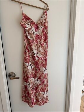 Floral Slip Maxi Dress in Rose and Cream